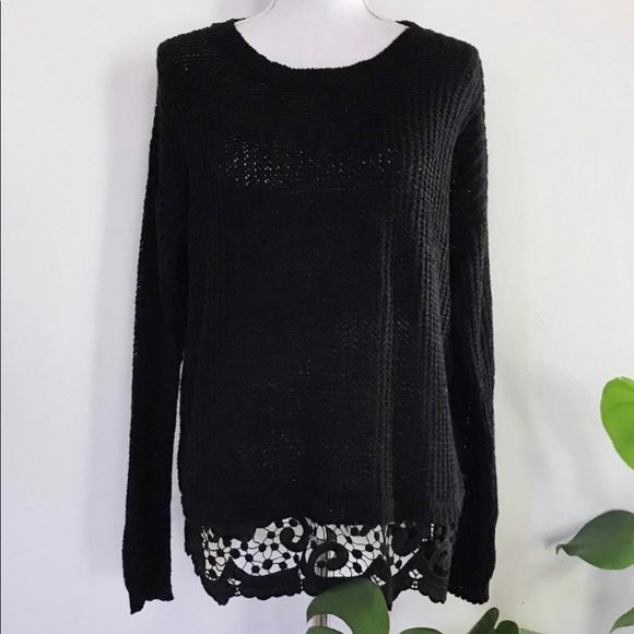 ASTR Black Lace Sweater - Picture 6 of 9